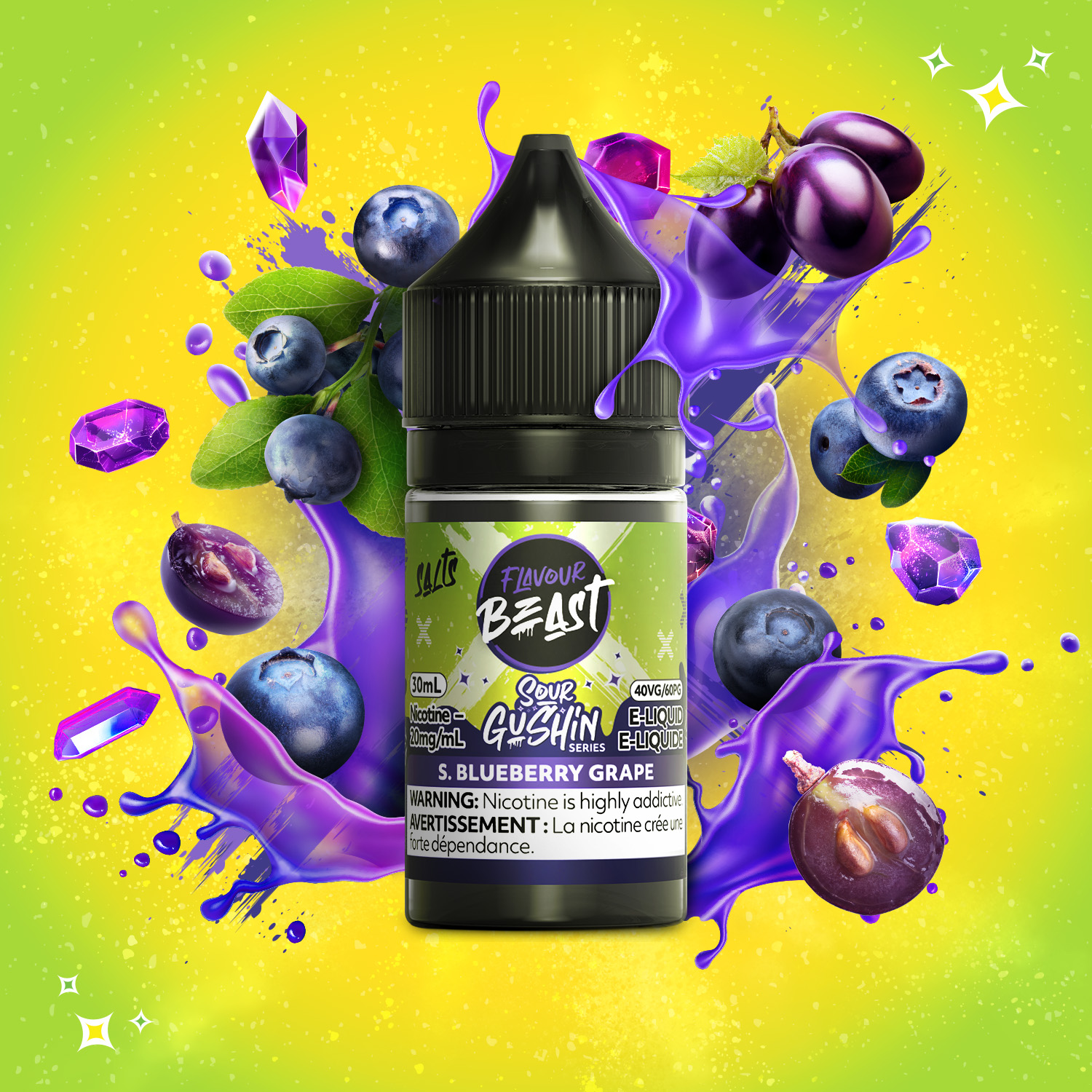 FlavourBeast_EL_SourGushin_JAN2026_COL-FRUIT-RENDER_20mg_S.BlueberryGrape